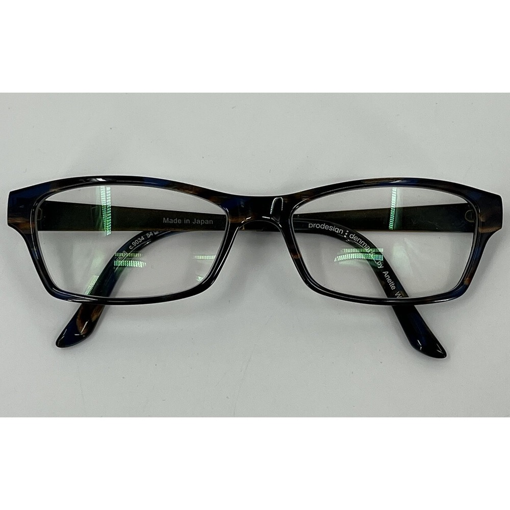 Prodesign Denmark Eyeglasses Frames Hammered Metal Temples Rectangle 54-18-135